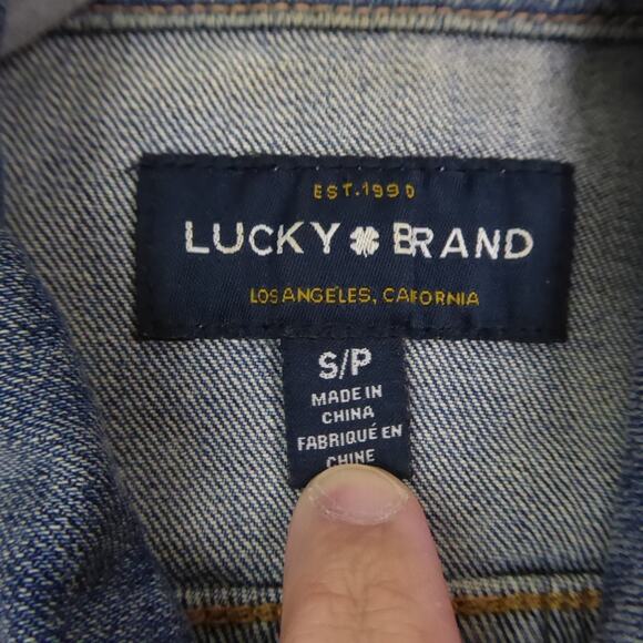 Lucky Brand Jacket Womens SZ S Denim Jean Tomboy Trucker Distressed Classic - Picture 5 of 13